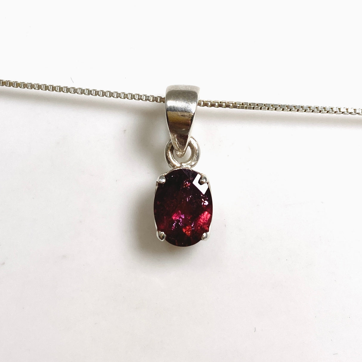 Pink Tourmaline (Rubelite) Oval Faceted Pendant PPGJ1181