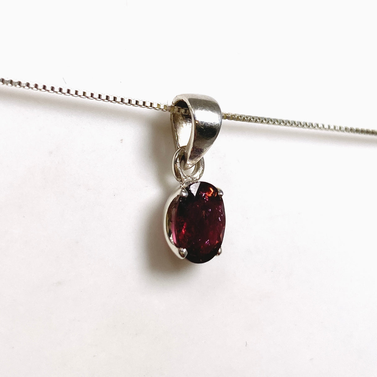 Pink Tourmaline (Rubelite) Oval Faceted Pendant PPGJ1181