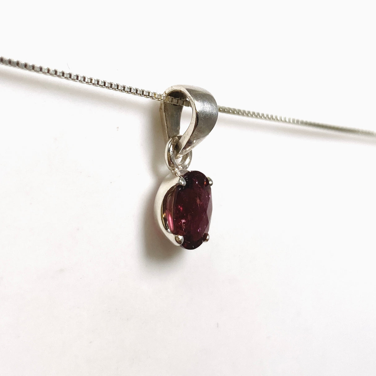 Pink Tourmaline (Rubelite) Oval Faceted Pendant PPGJ1181