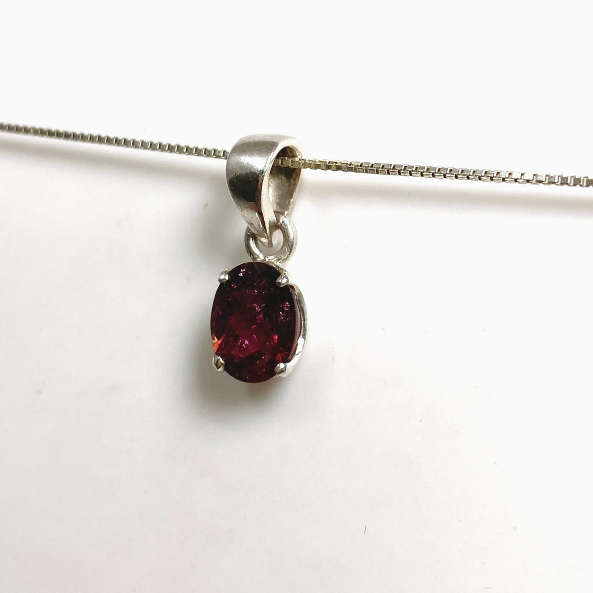 Pink Tourmaline (Rubelite) Oval Faceted Pendant PPGJ1181