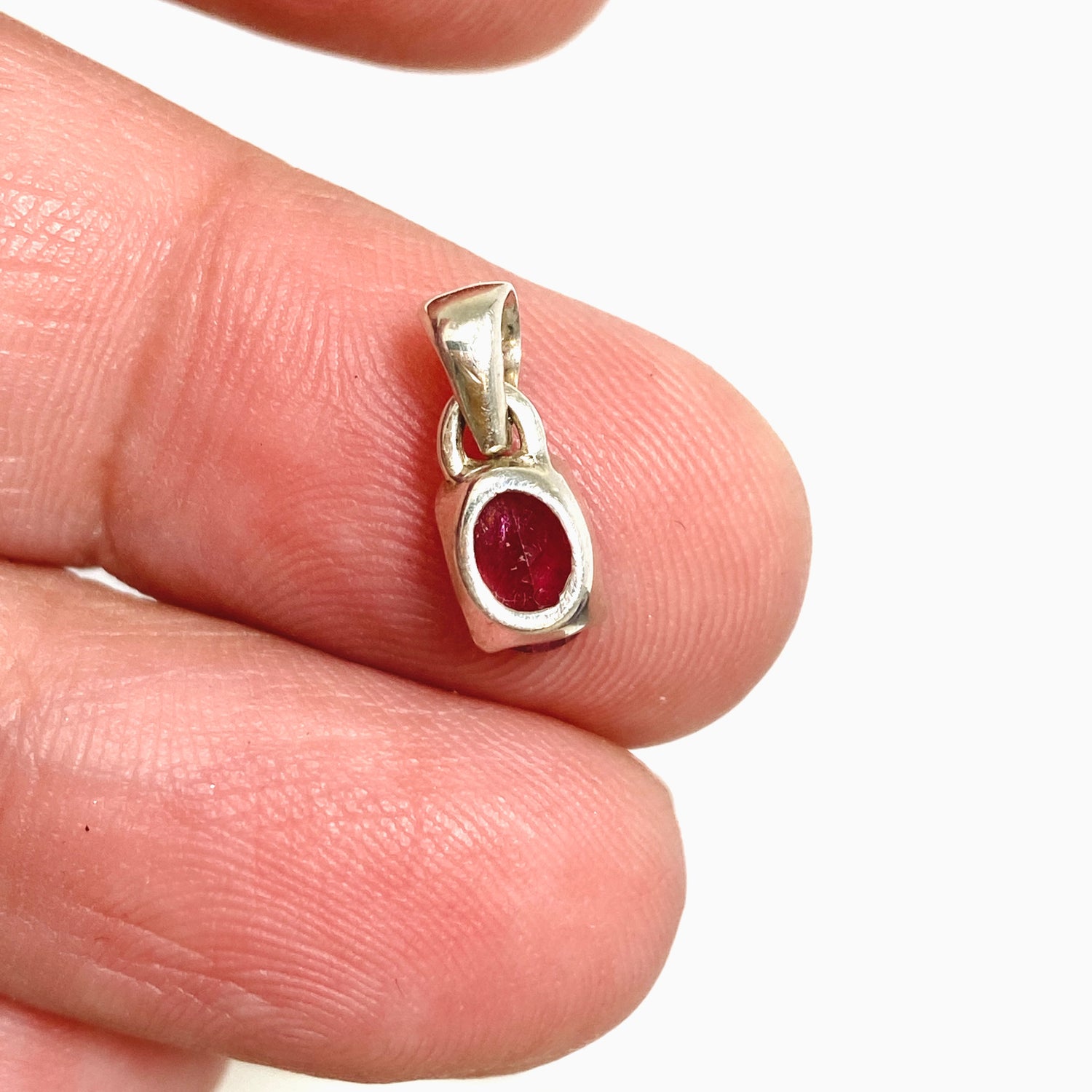 Pink Tourmaline (Rubelite) Oval Faceted Pendant PPGJ1182