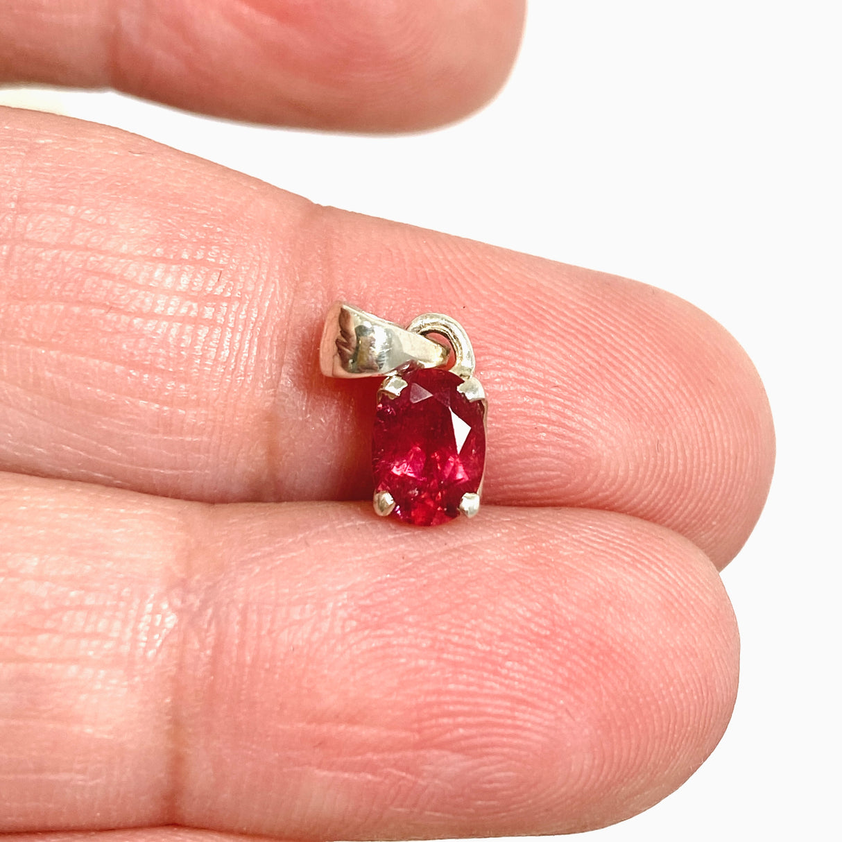 Pink Tourmaline (Rubelite) Oval Faceted Pendant PPGJ1182