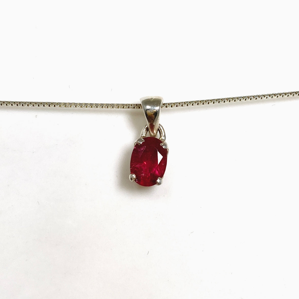 Pink Tourmaline (Rubelite) Oval Faceted Pendant PPGJ1182