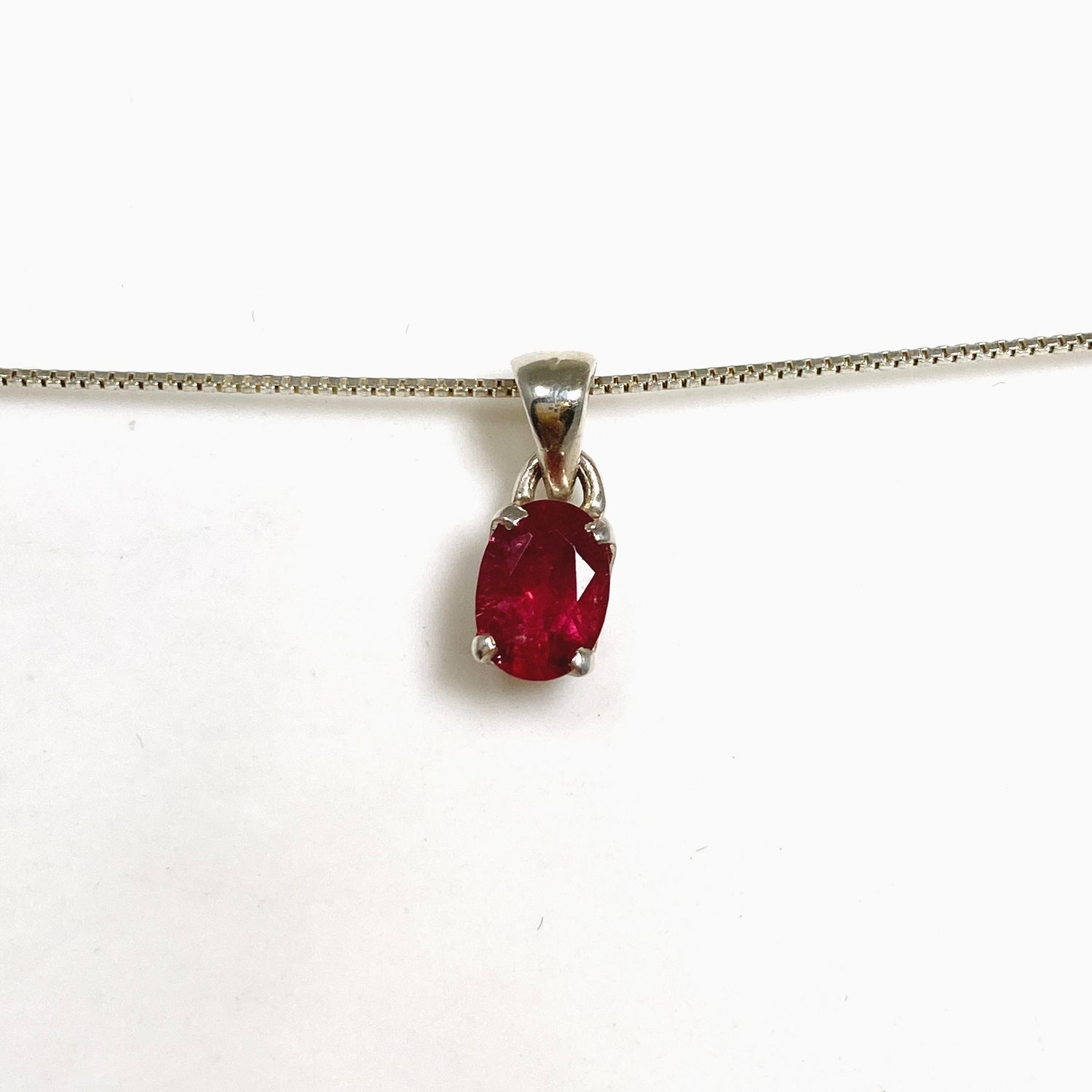 Pink Tourmaline (Rubelite) Oval Faceted Pendant PPGJ1182