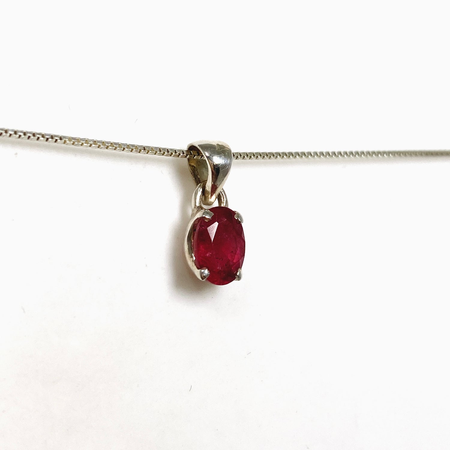 Pink Tourmaline (Rubelite) Oval Faceted Pendant PPGJ1182