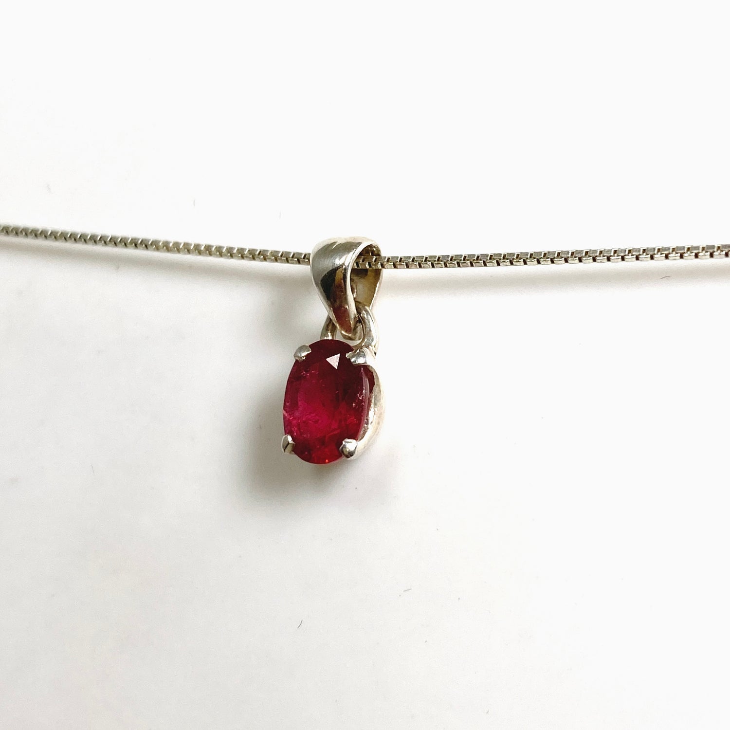 Pink Tourmaline (Rubelite) Oval Faceted Pendant PPGJ1182