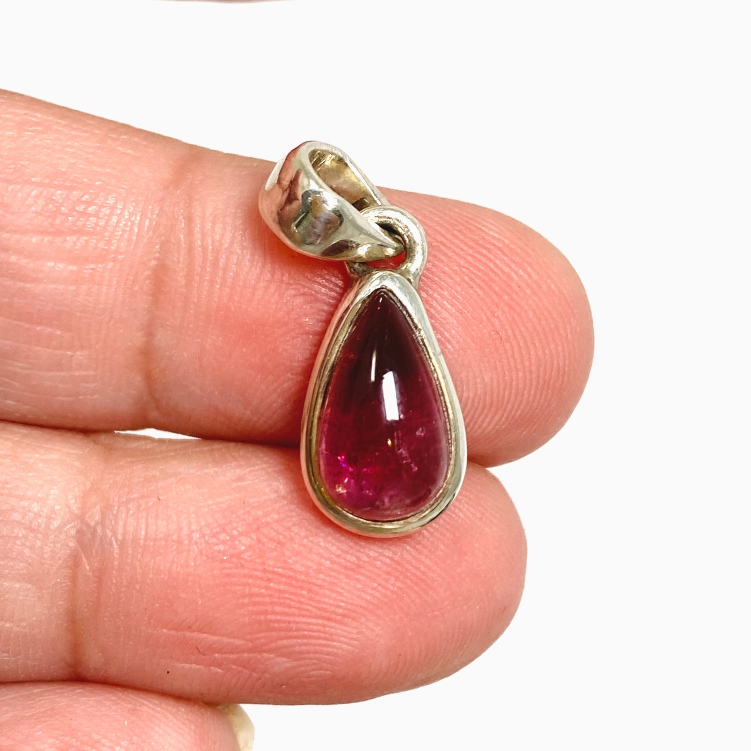 Pink Tourmaline Teardrop Cabochon Pendant PPGJ1174