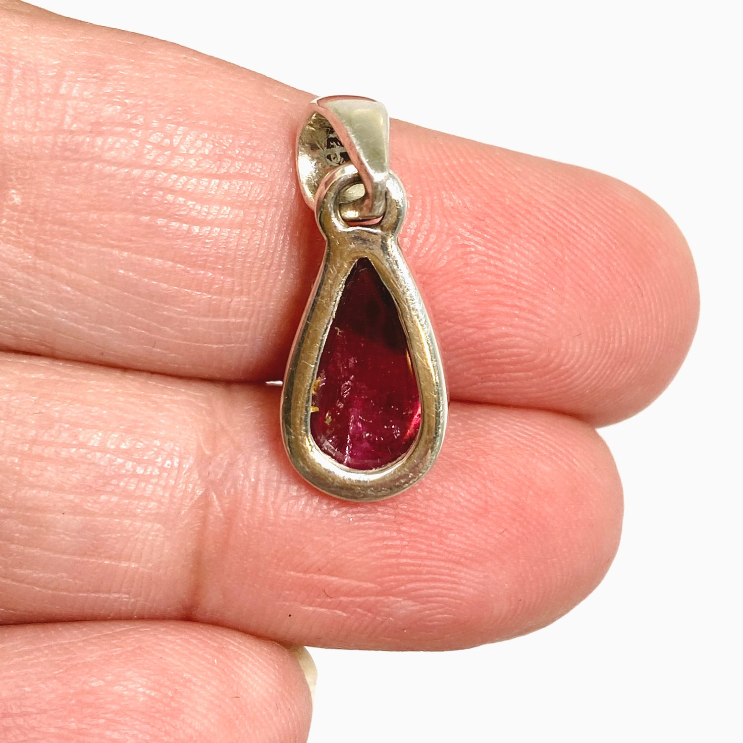 Pink Tourmaline Teardrop Cabochon Pendant PPGJ1174