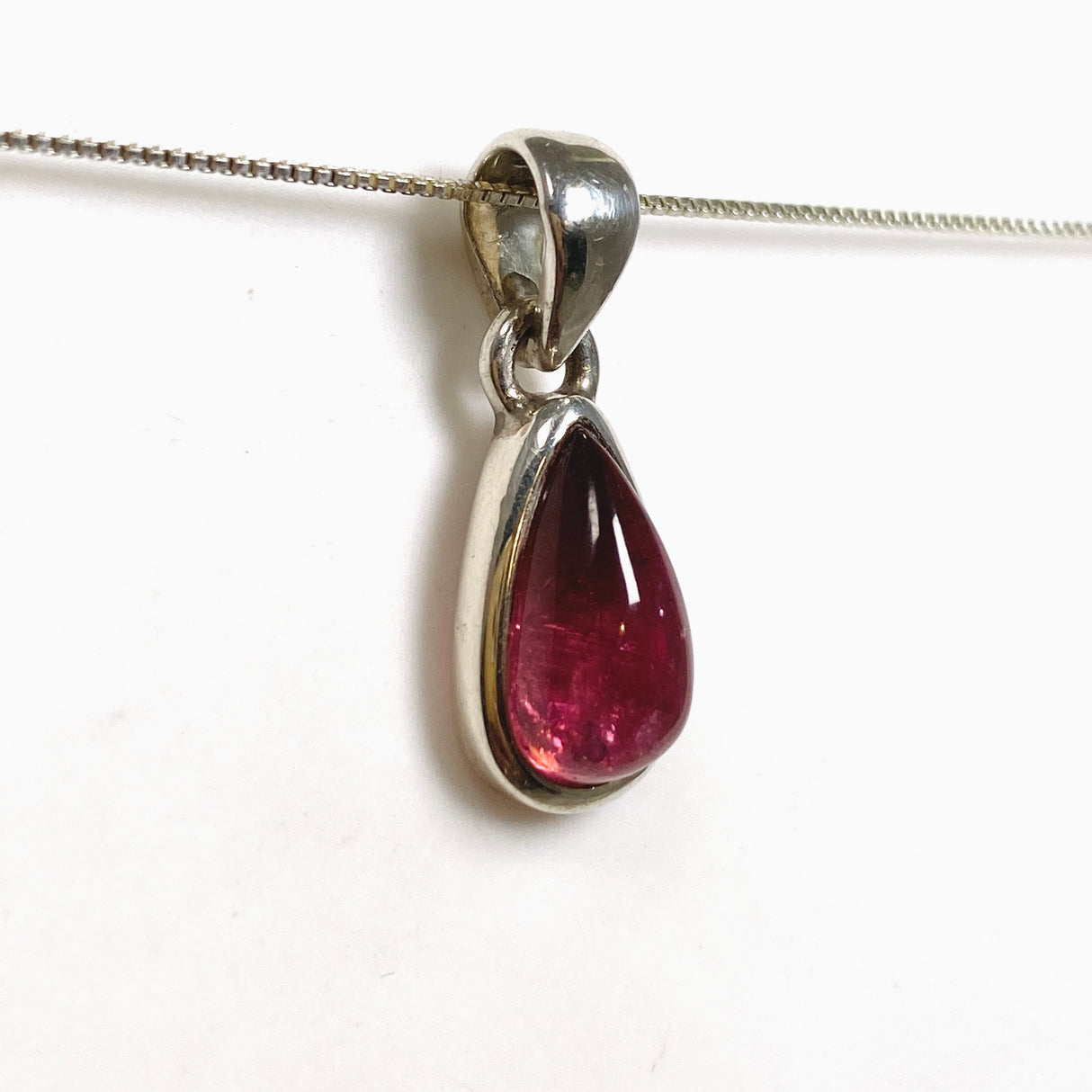 Pink Tourmaline Teardrop Cabochon Pendant PPGJ1174