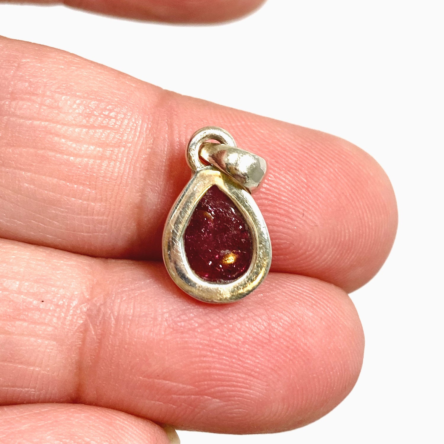 Pink Tourmaline Teardrop Cabochon Pendant PPGJ1175