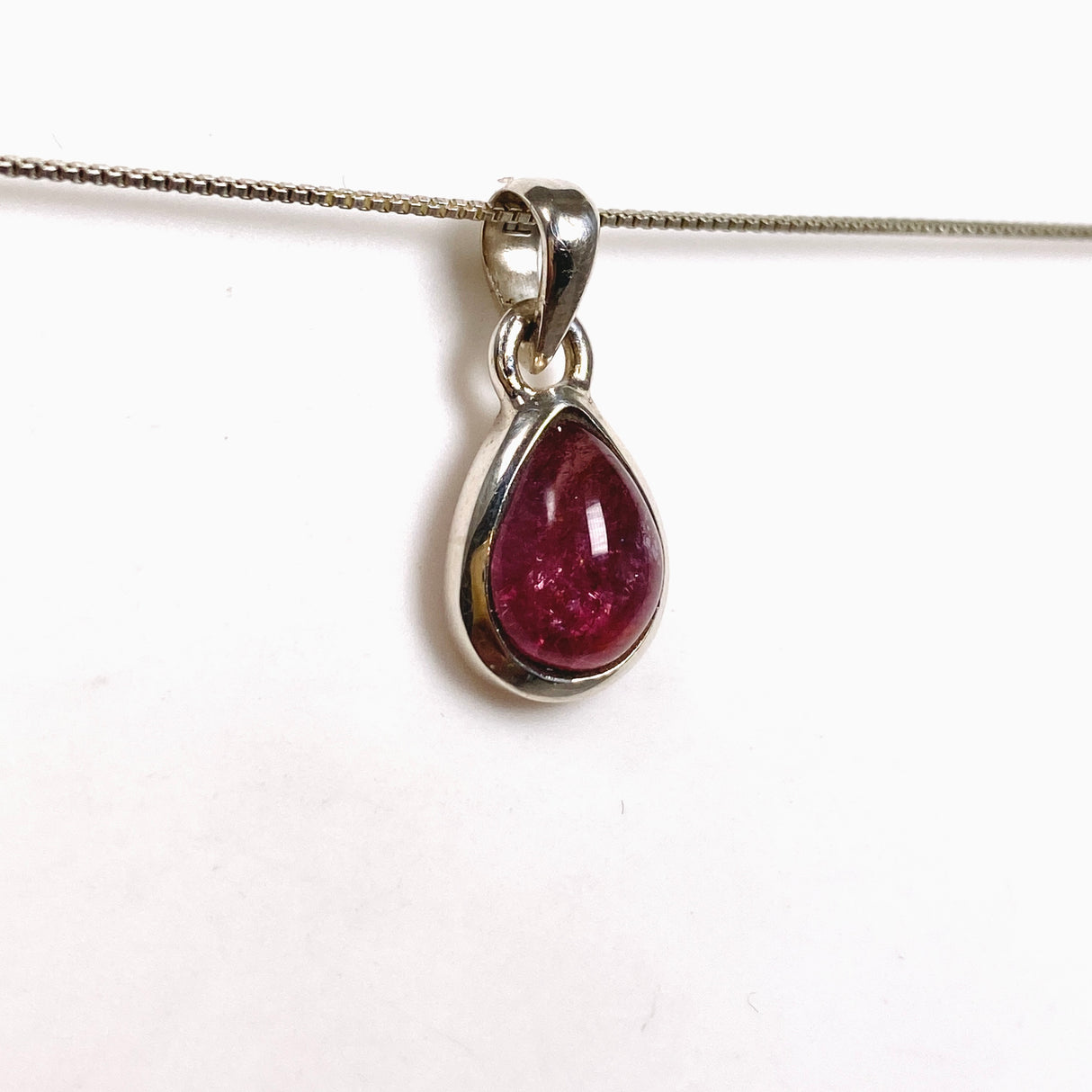 Pink Tourmaline Teardrop Cabochon Pendant PPGJ1175