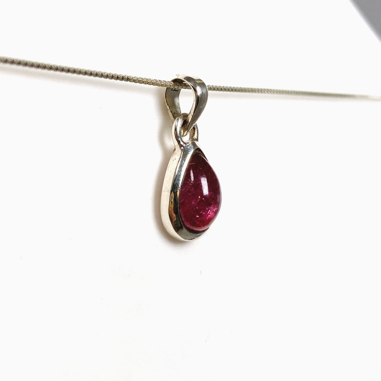 Pink Tourmaline Teardrop Cabochon Pendant PPGJ1175