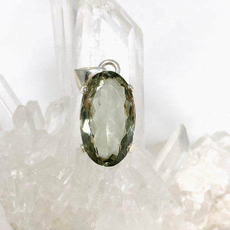 Prasiolite (Green Amethyst) Faceted Oval Pendant KPGJ4335 - Nature's Magick