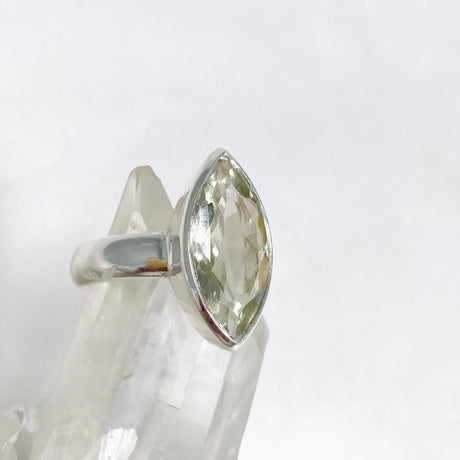 Prasiolite (Green Amethyst) Marquise Faceted Ring Size 9 KRGJ3172 - Nature's Magick