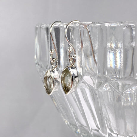 Prasiolite petite marquise faceted earrings R2363-PRM - Nature's Magick