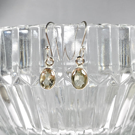 Prasiolite petite oval faceted earrings R2363-PRO - Nature's Magick