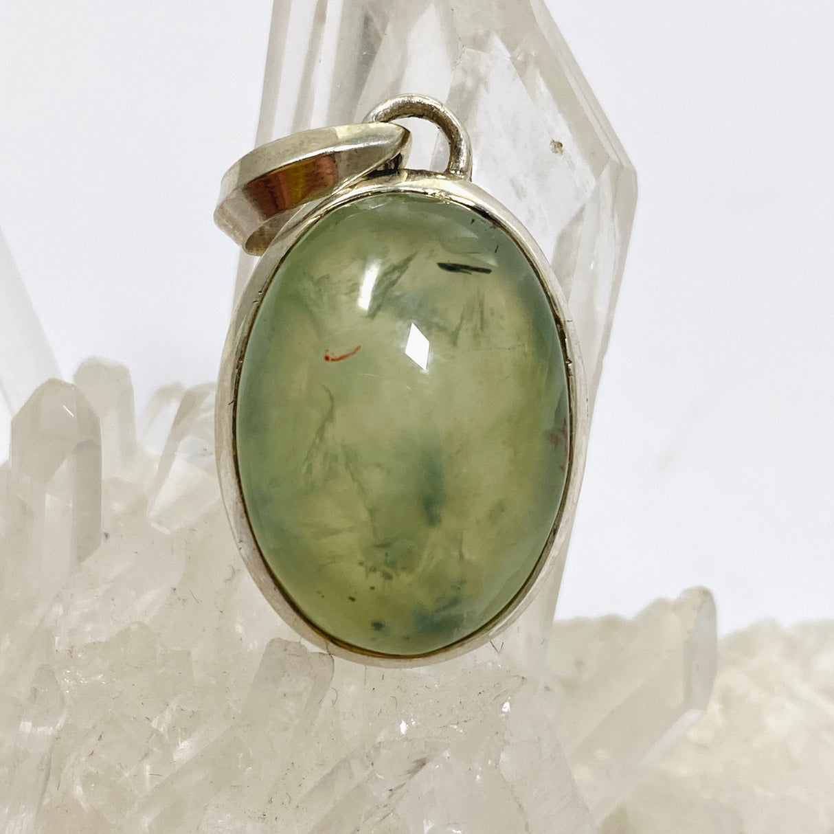 Prehnite Oval Cabochon Pendant THP-13