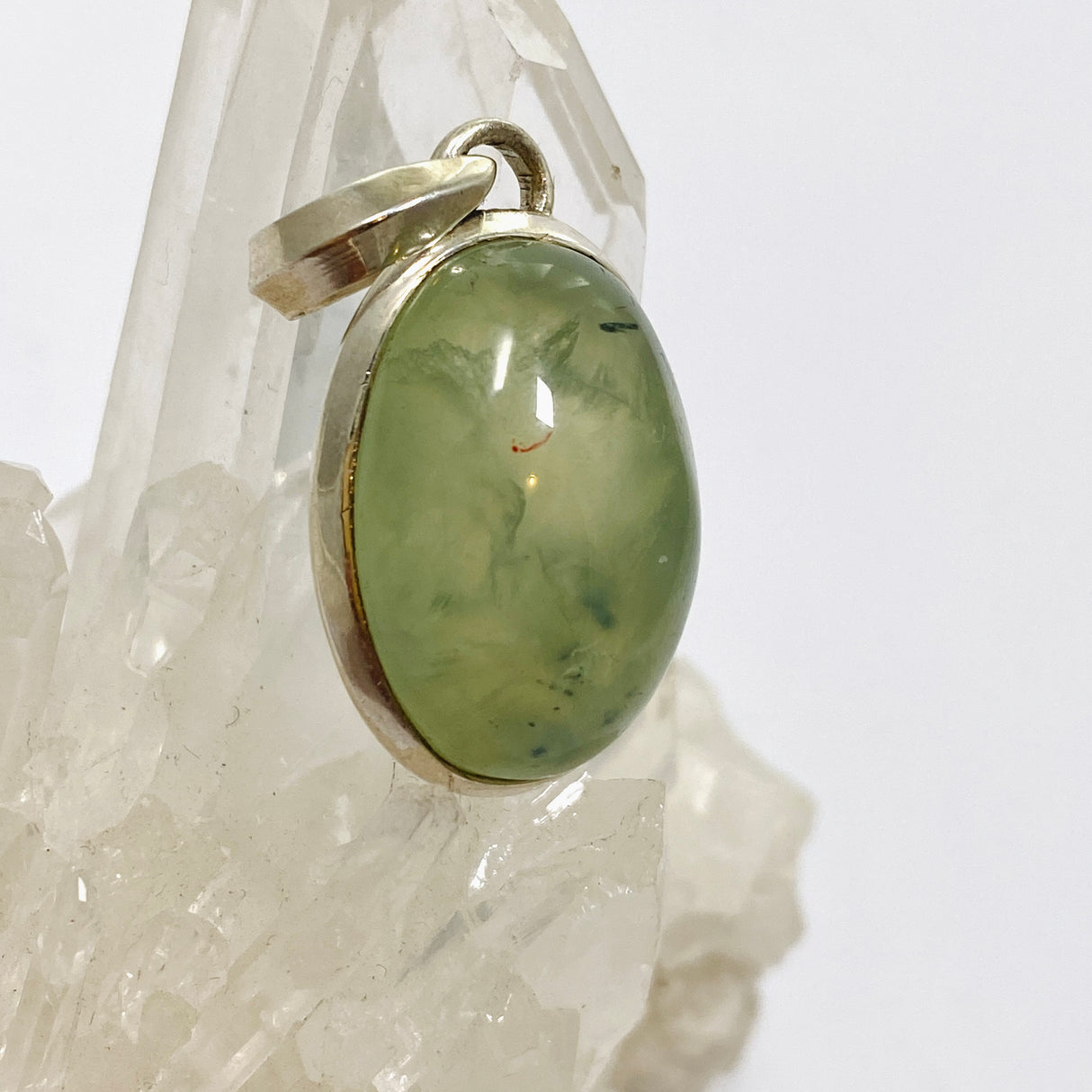 Prehnite Oval Cabochon Pendant THP-13