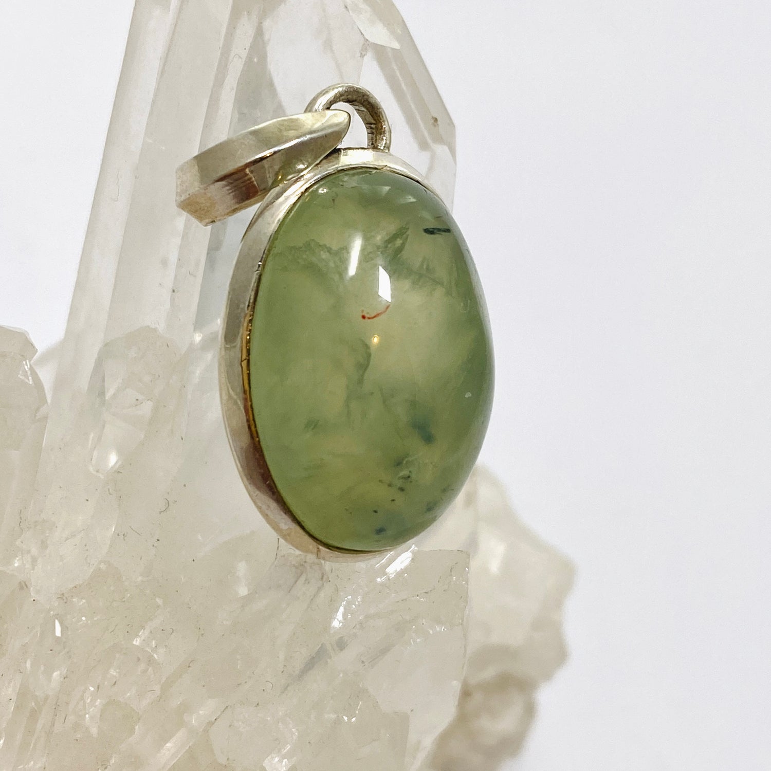 Prehnite Oval Cabochon Pendant THP-13