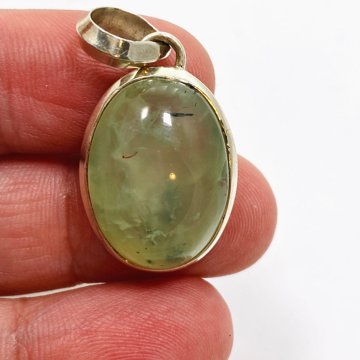 Prehnite Oval Cabochon Pendant THP-13