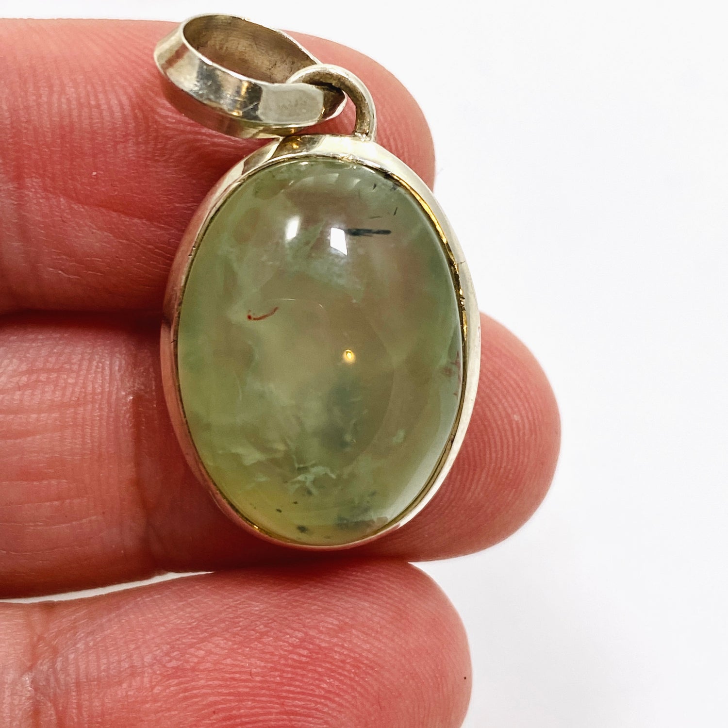 Prehnite Oval Cabochon Pendant THP-13