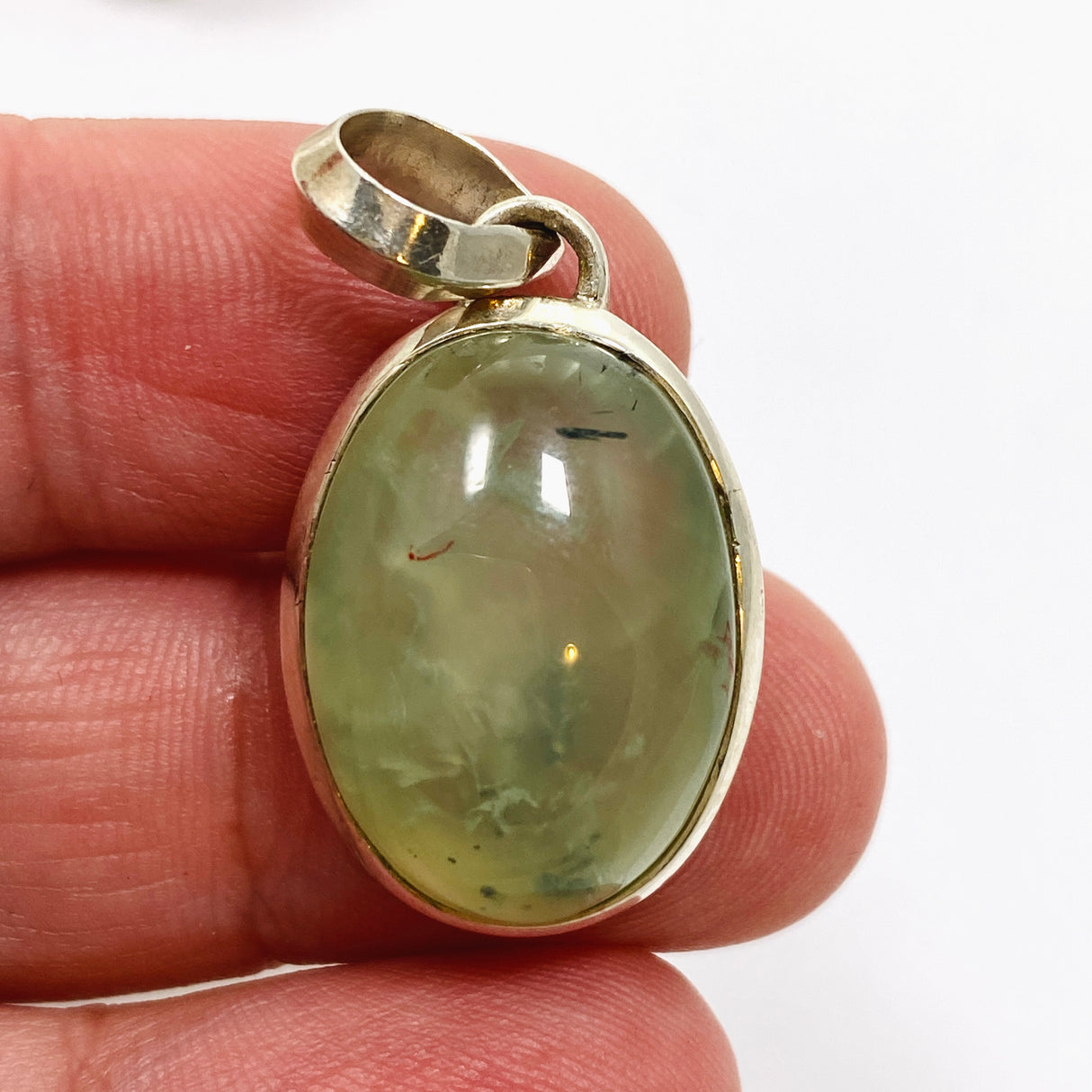 Prehnite Oval Cabochon Pendant THP-13