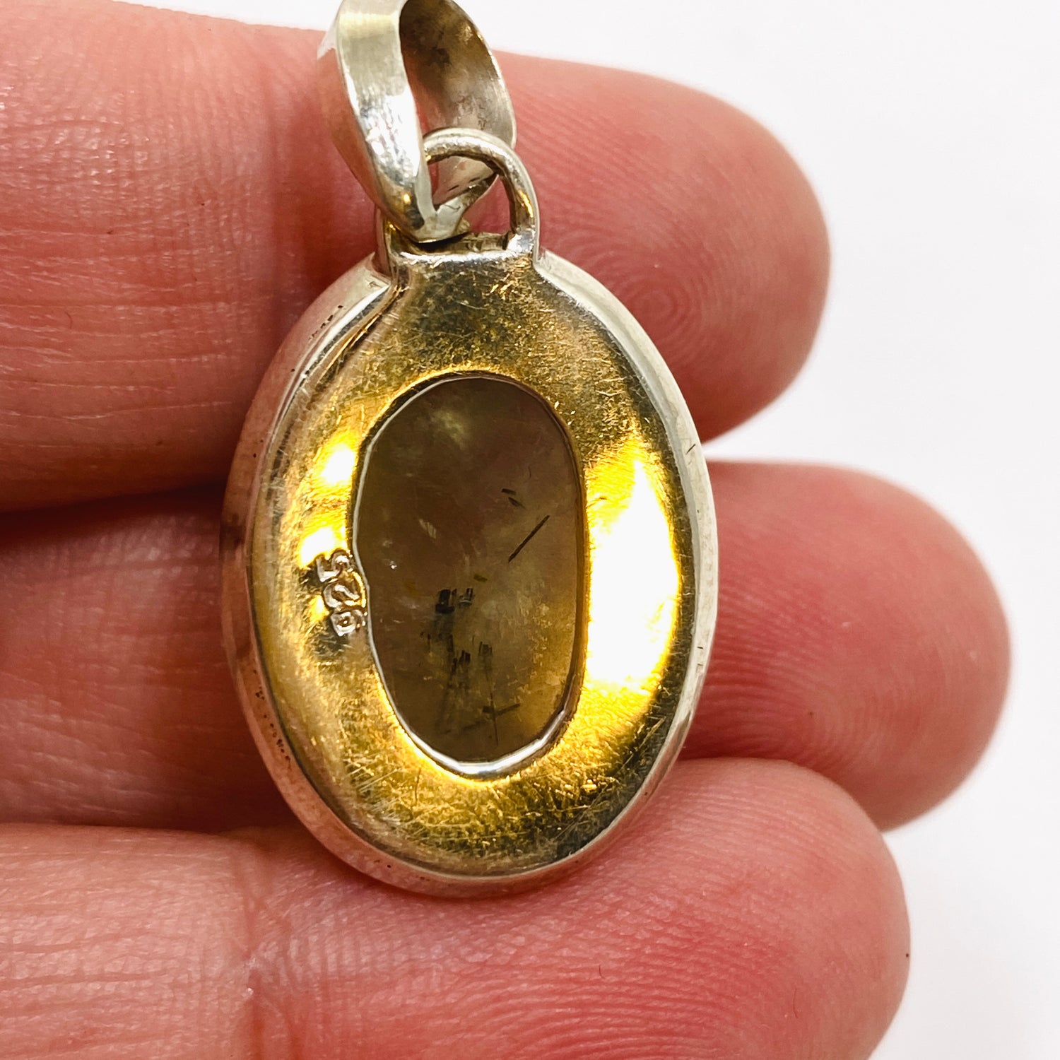 Prehnite Oval Cabochon Pendant THP-13