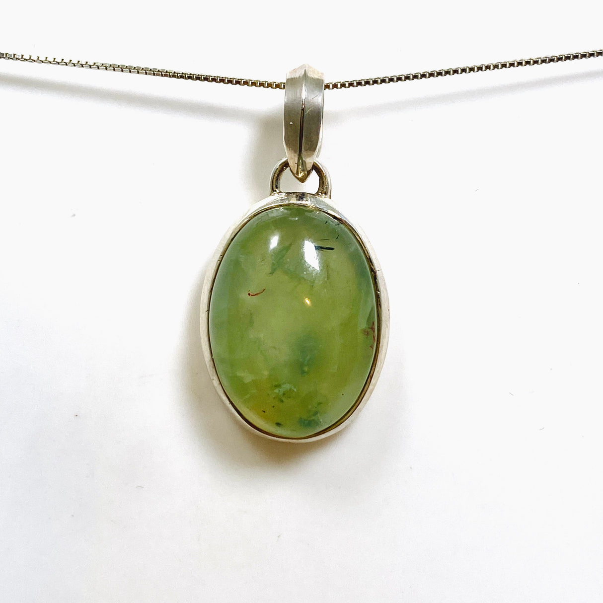 Prehnite Oval Cabochon Pendant THP-13