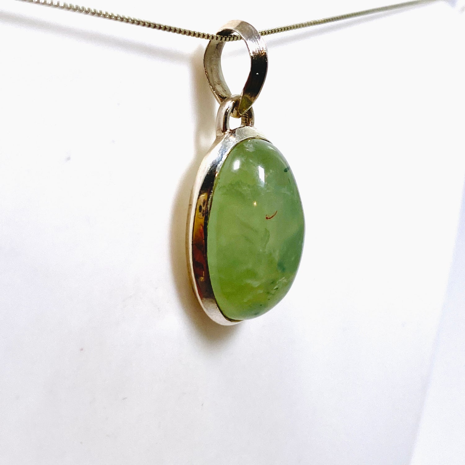 Prehnite Oval Cabochon Pendant THP-13