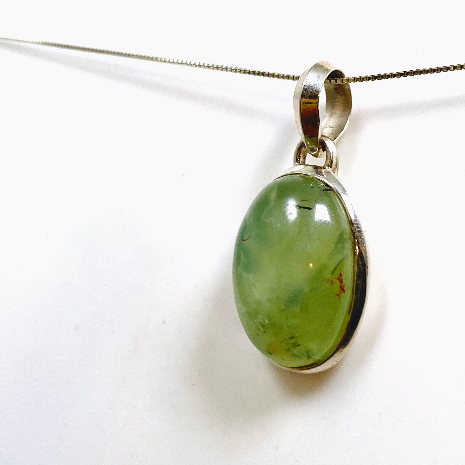 Prehnite Oval Cabochon Pendant THP-13
