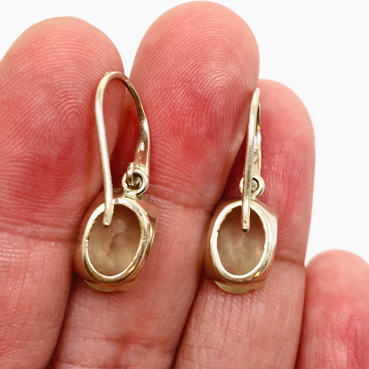 Prehnite Oval Faceted Earrings PEGJ200