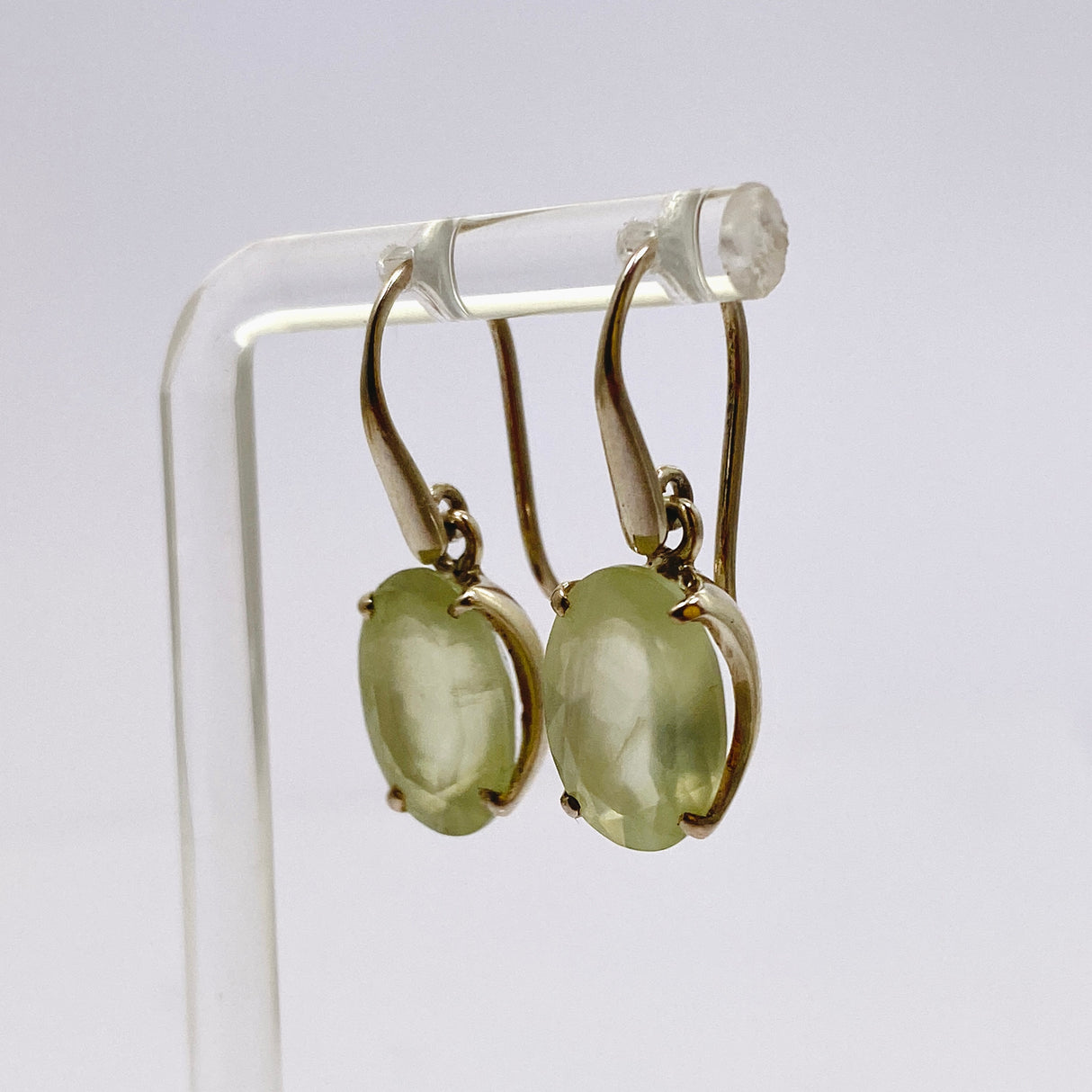 Prehnite Oval Faceted Earrings PEGJ200