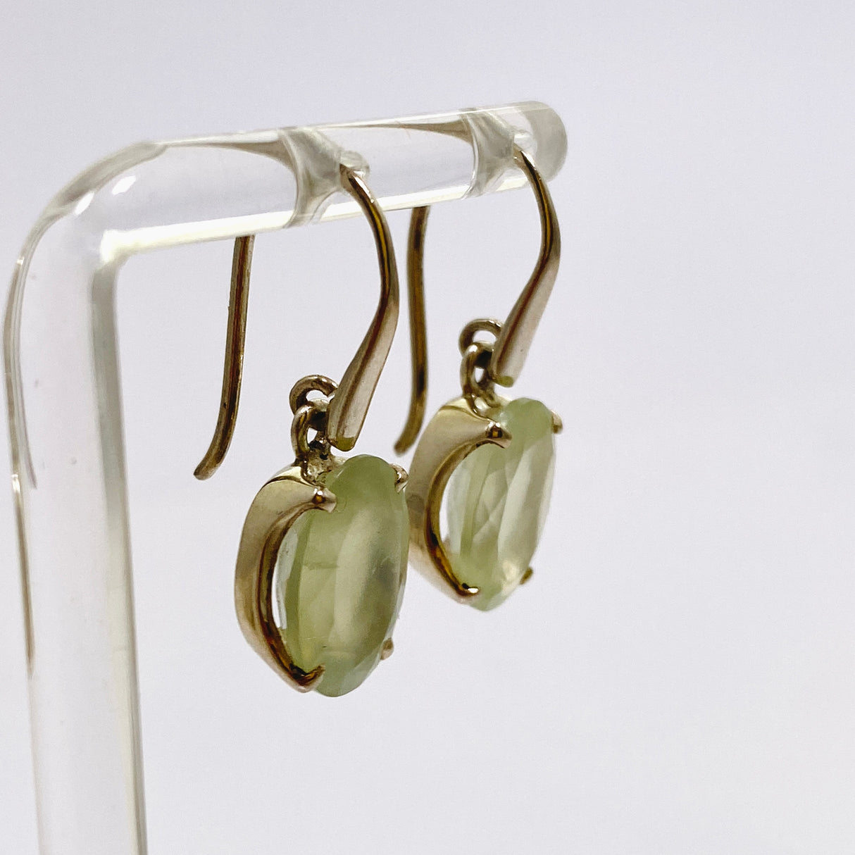 Prehnite Oval Faceted Earrings PEGJ200