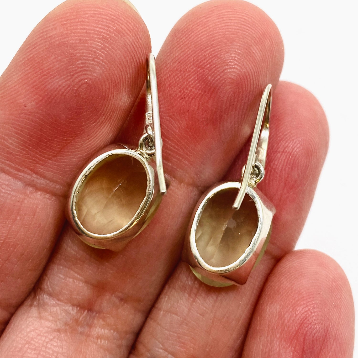 Prehnite Oval Faceted Earrings PEGJ313