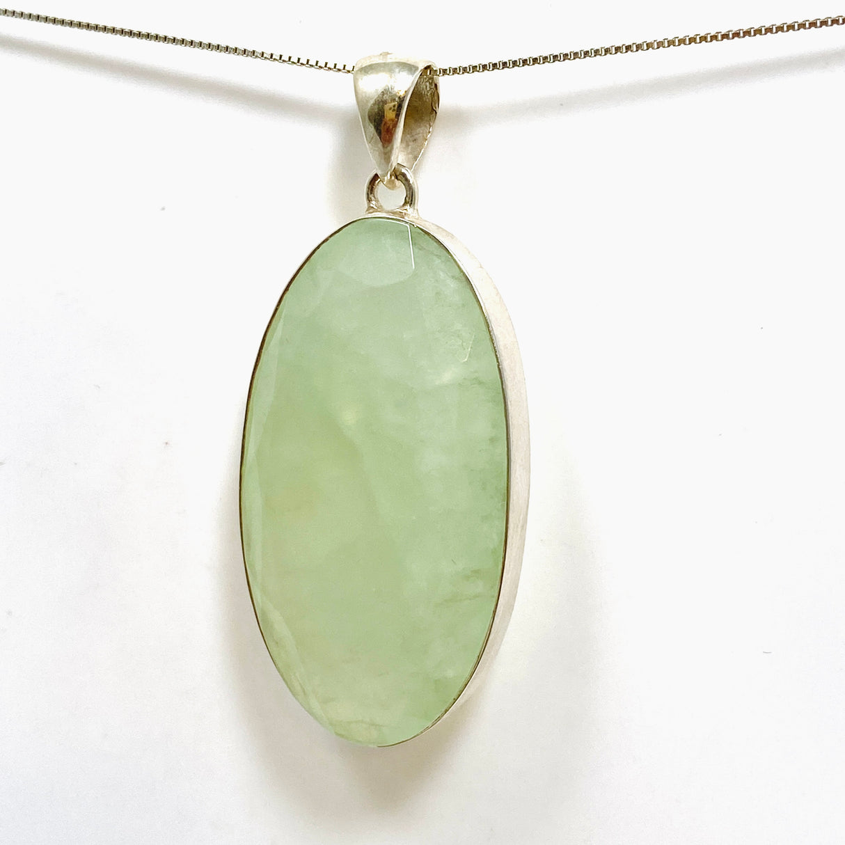 Prehnite Oval Faceted Pendant KPGJ4780