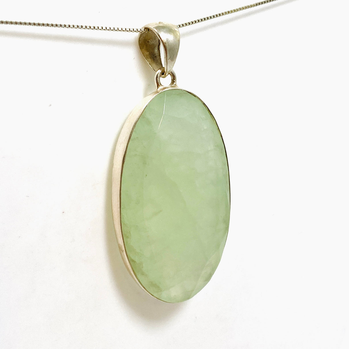 Prehnite Oval Faceted Pendant KPGJ4780