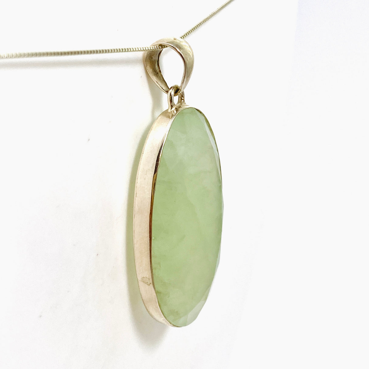 Prehnite Oval Faceted Pendant KPGJ4780