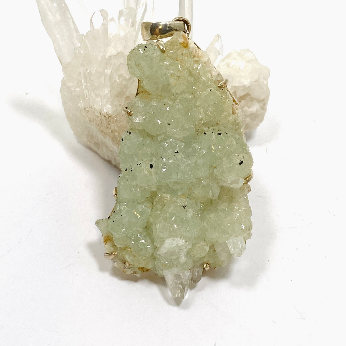 Prehnite Raw Crystal Pendant PPGJ848