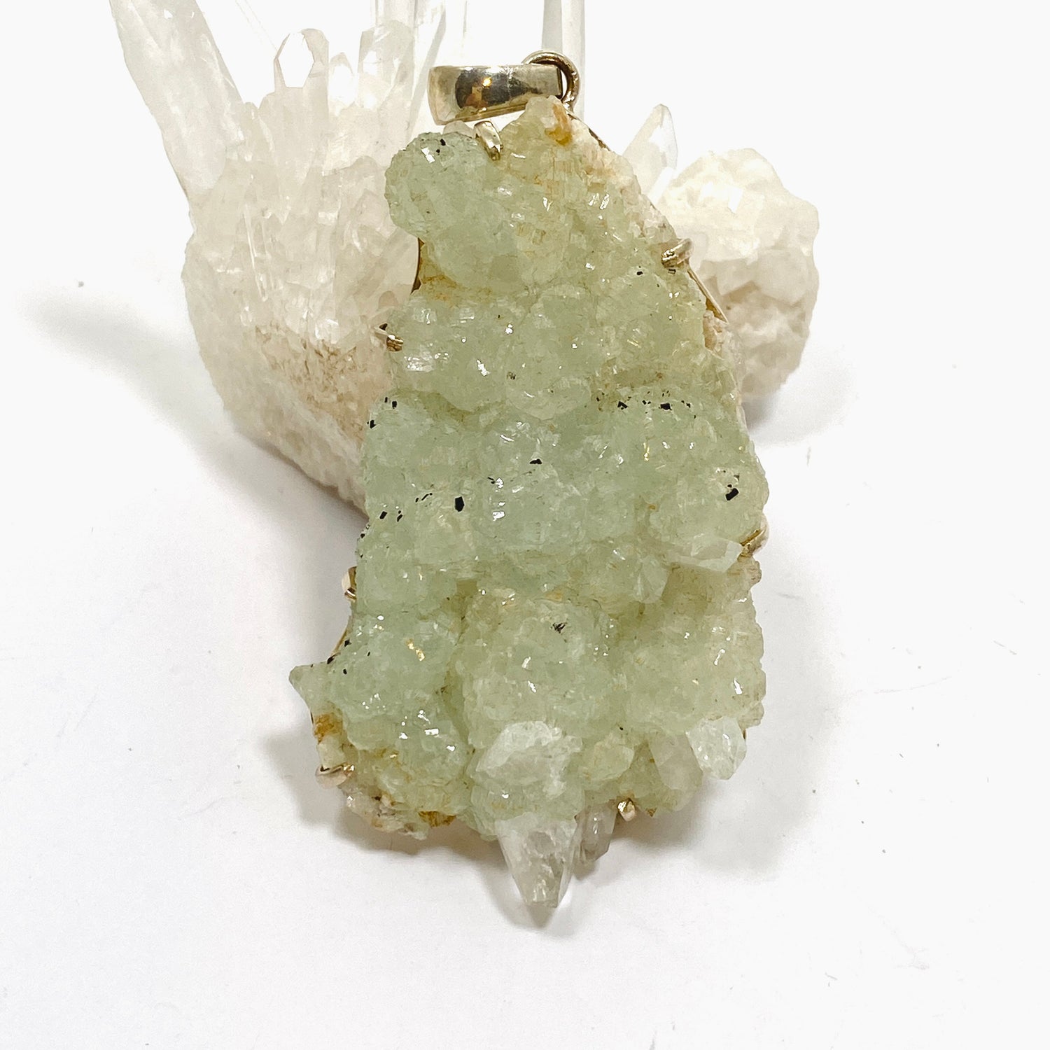Prehnite Raw Crystal Pendant PPGJ848