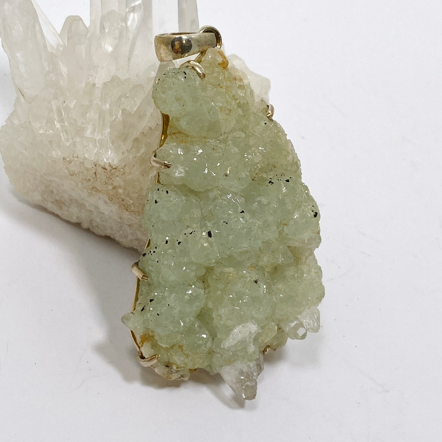 Prehnite Raw Crystal Pendant PPGJ848