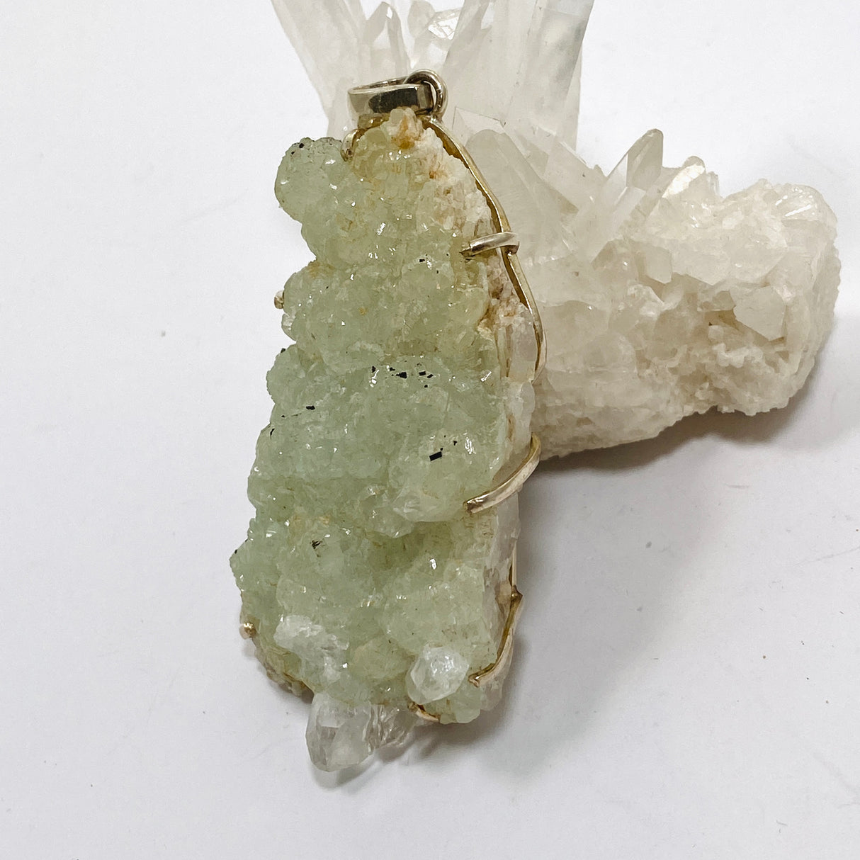 Prehnite Raw Crystal Pendant PPGJ848