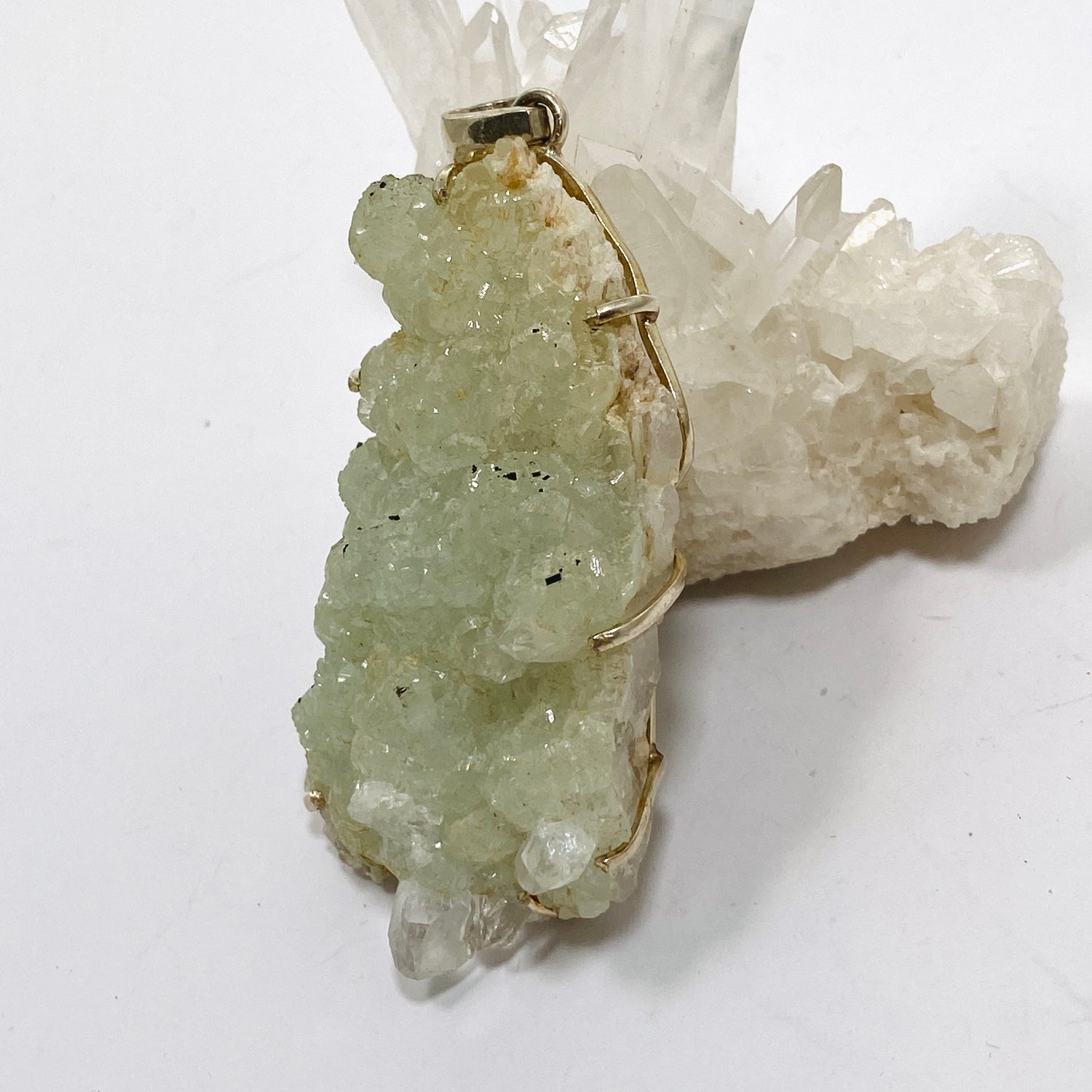 Prehnite Raw Crystal Pendant PPGJ848