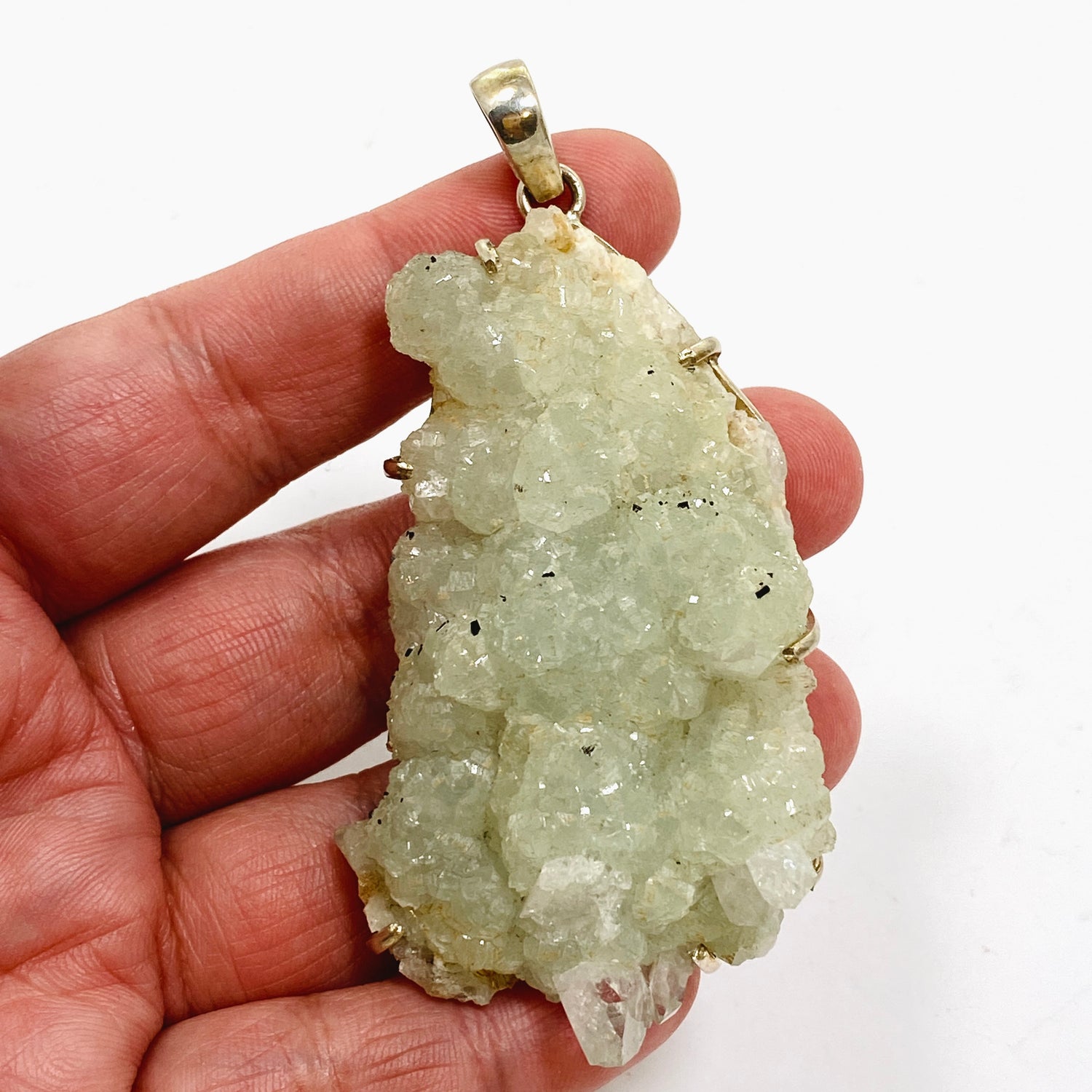 Prehnite Raw Crystal Pendant PPGJ848