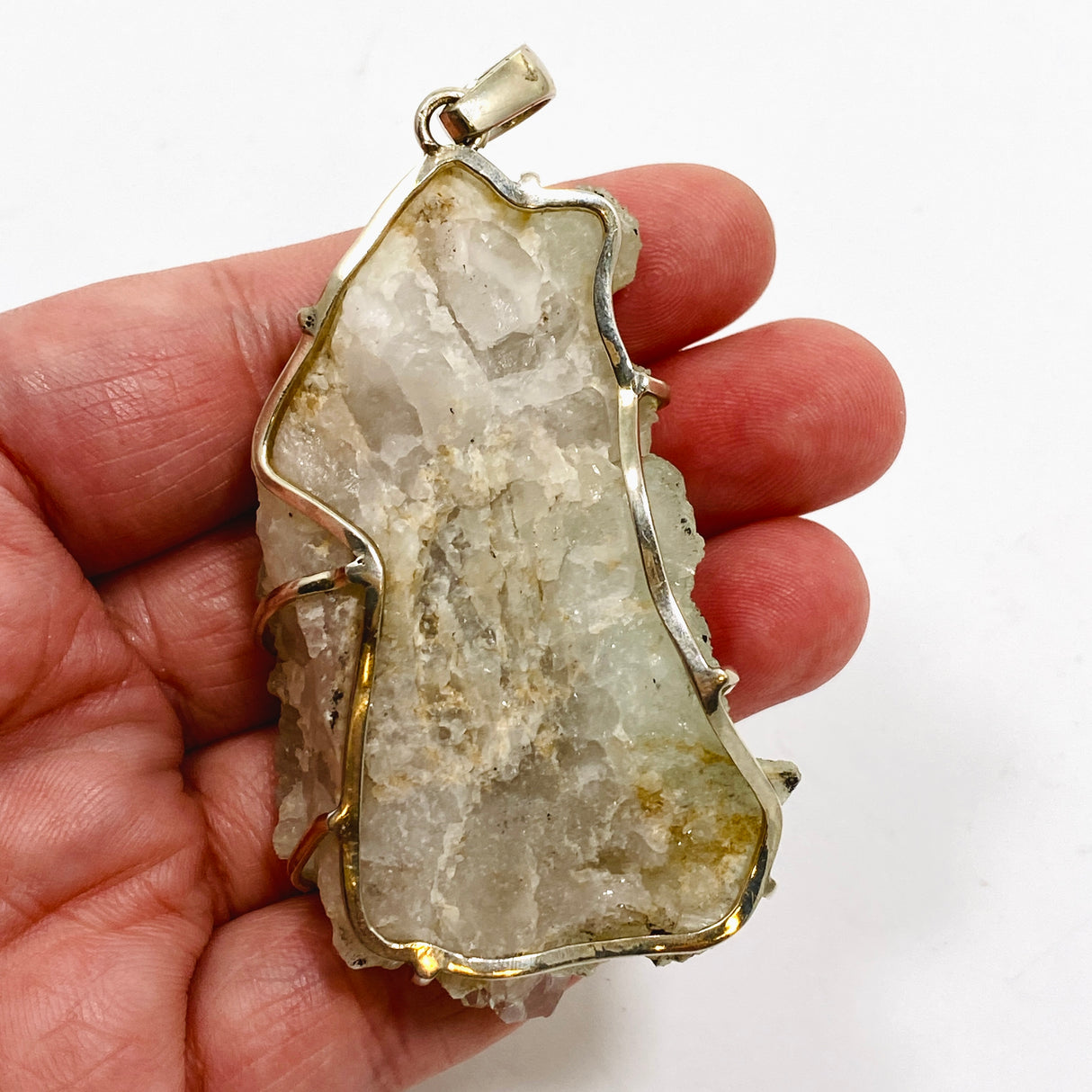 Prehnite Raw Crystal Pendant PPGJ848