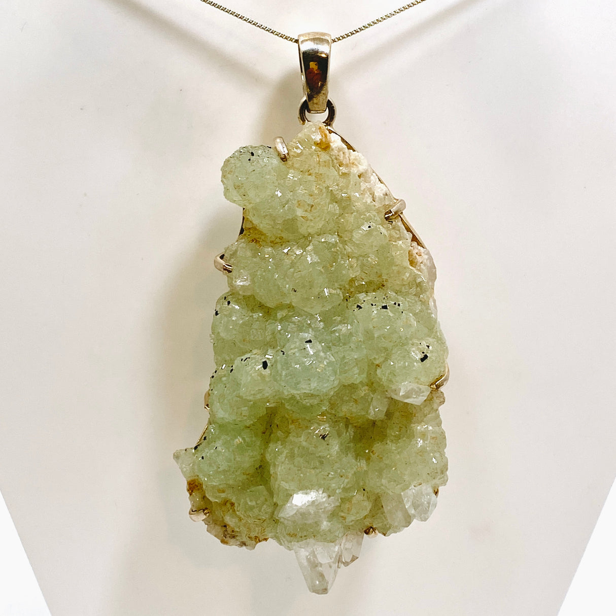 Prehnite Raw Crystal Pendant PPGJ848