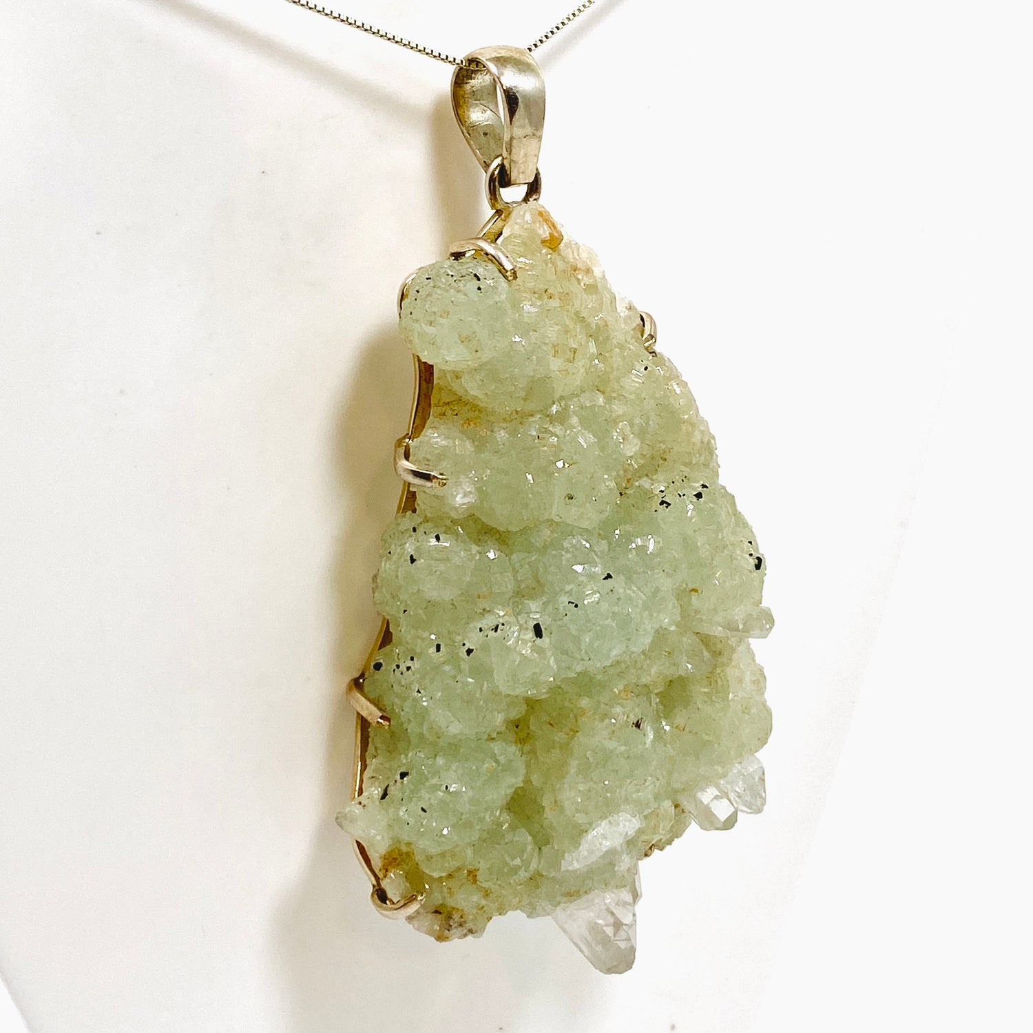 Prehnite Raw Crystal Pendant PPGJ848