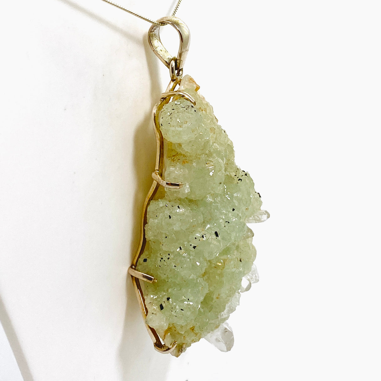 Prehnite Raw Crystal Pendant PPGJ848