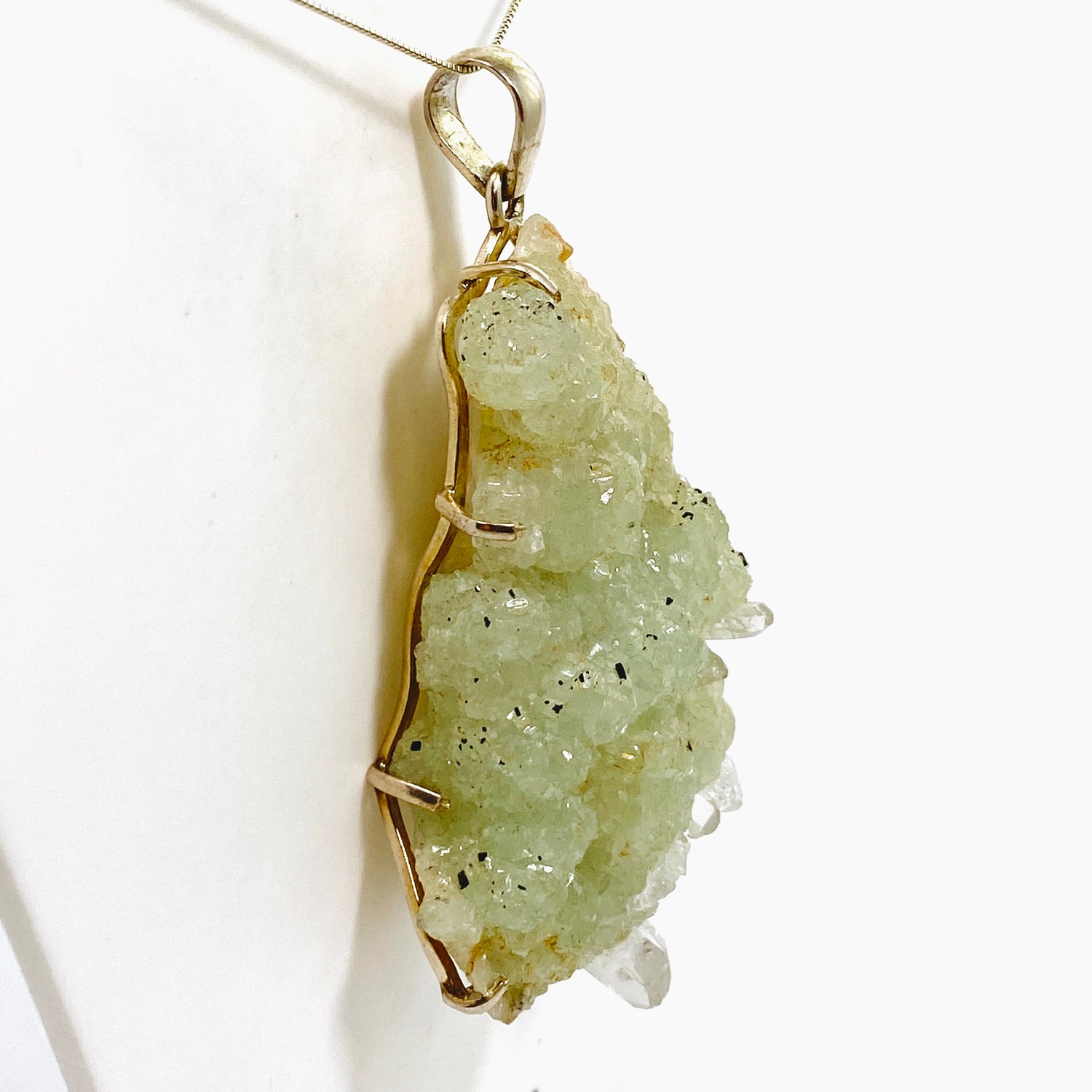 Prehnite Raw Crystal Pendant PPGJ848