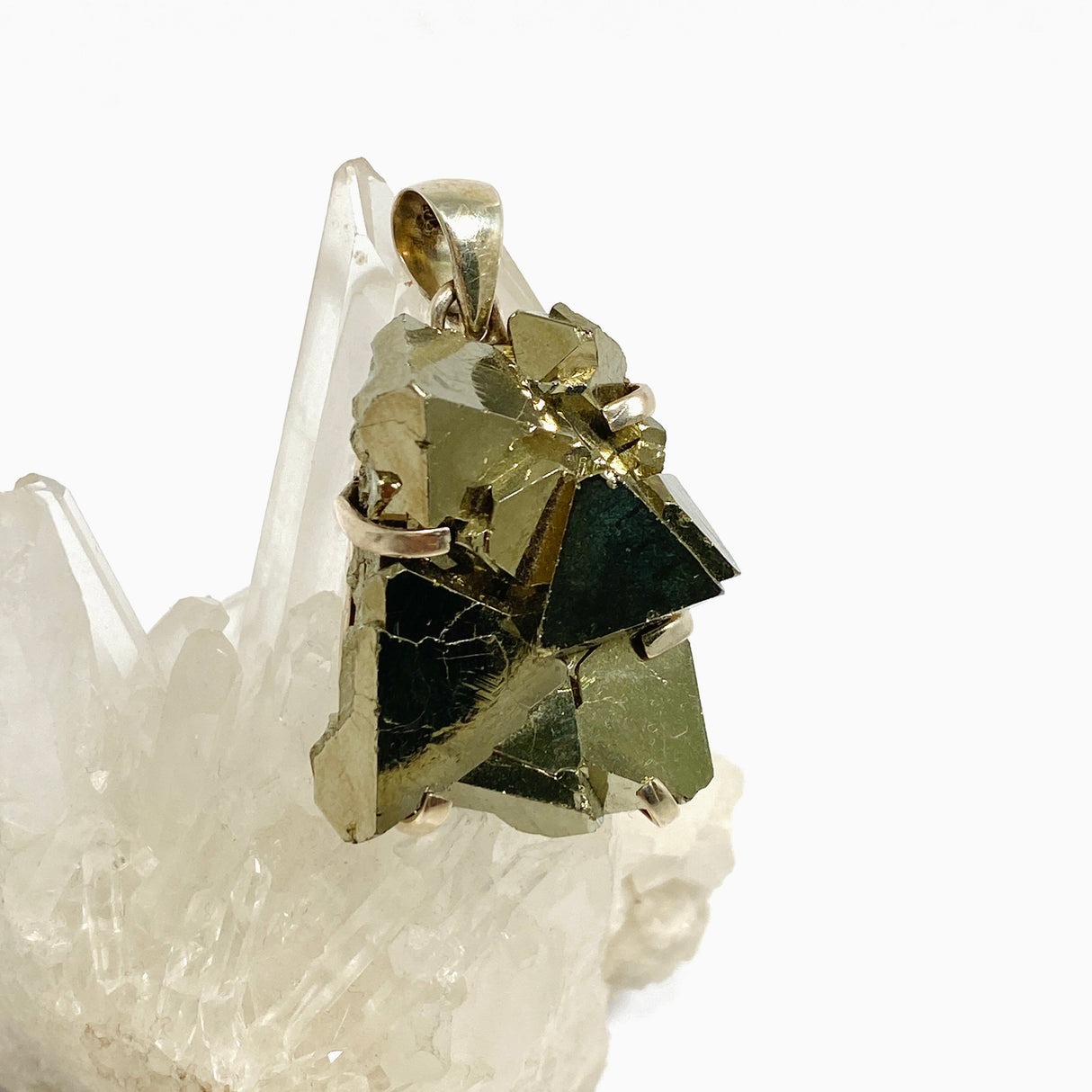 Pyrite (Peru) Octahedral Raw Crystal Pendant PPGJ1109