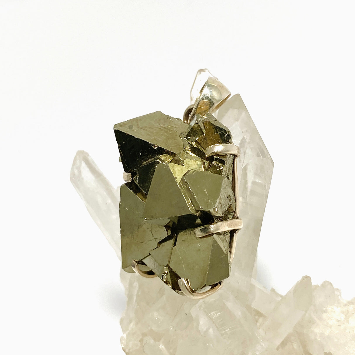 Pyrite (Peru) Octahedral Raw Crystal Pendant PPGJ1109